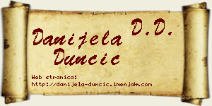 Danijela Dunčić vizit kartica